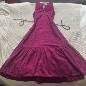 PACT Medium Organic Cotton Double Gauze Beach To Brunch Sangria Dress